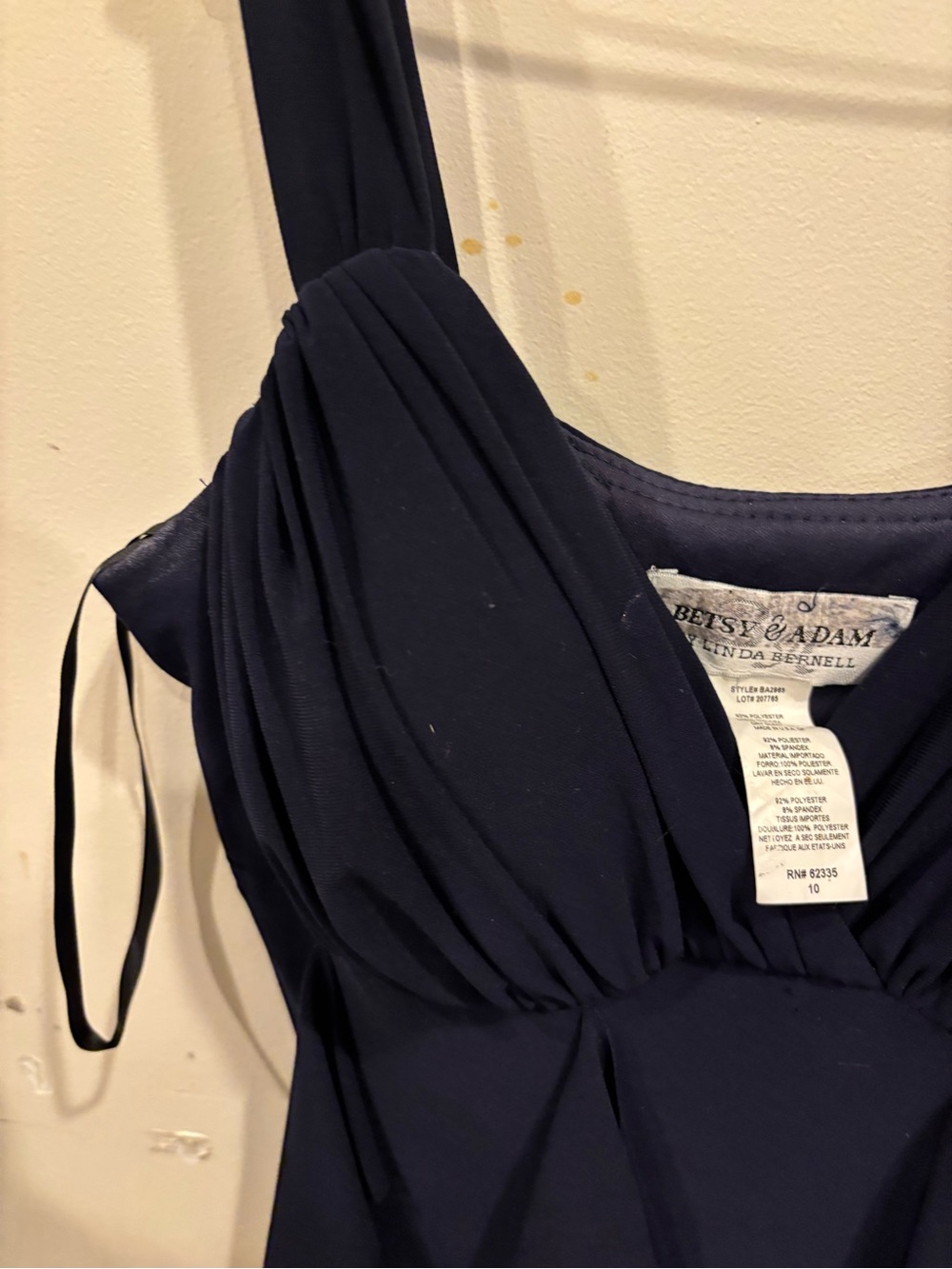 Women’s Navy Ruffle V-Neck Dress Betsy and Adam - Picture 5 of 8